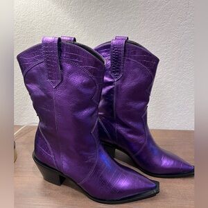 Vicenza Purple Metallic Western Boots cowgirl boots women’s size 7
